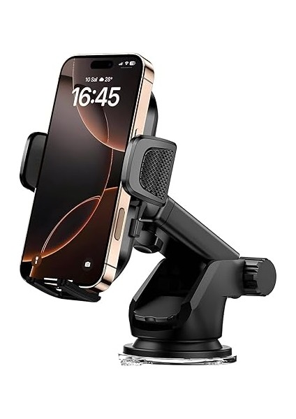 Otomatik Klipsli Araba Telefon Tutucu Cam ve Torpido Için Yüksek Kalite Yapışkan, Ayarlanabilir Yükseklik ve Yakınlık Ergonomik Tasarım Araç Telefon Tutucu fiyatları