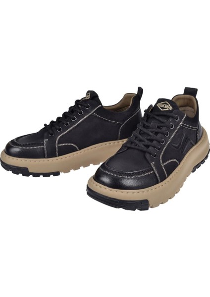 Nubuk Deri Hafif Taban Erkek Spor Ayakkabı GJ-25K552 Siyah Nubuk fırsatları
