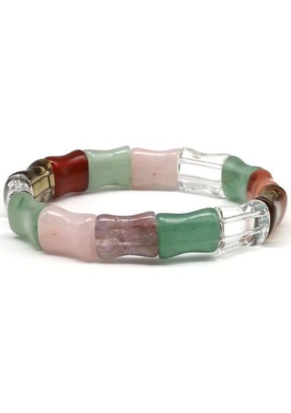 Orijinal Çakra Taşlarından Doğal Taş Roleks Bileklik 10 x 14 mm 20 cm