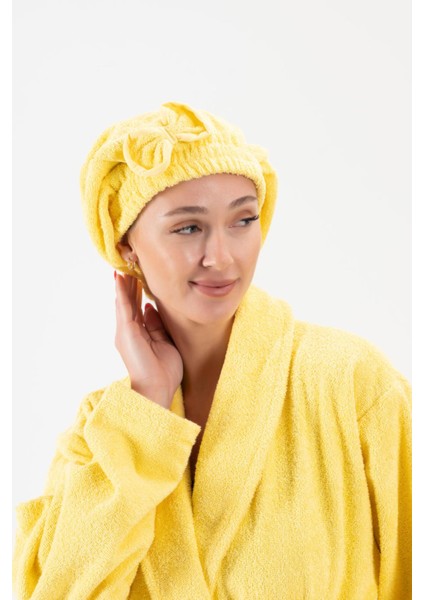 CottonVerse Saç Kurulama Bonesi – %100 Pamuk , Fiyonklu