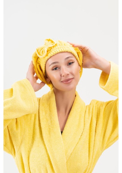 CottonVerse Saç Kurulama Bonesi – %100 Pamuk , Fiyonklu