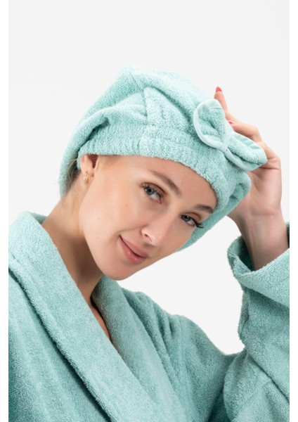 CottonVerse Saç Kurulama Bonesi – %100 Pamuk , Fiyonklu