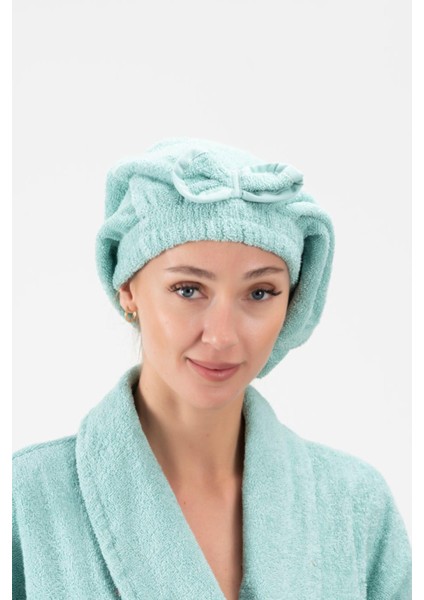 CottonVerse Saç Kurulama Bonesi – %100 Pamuk , Fiyonklu