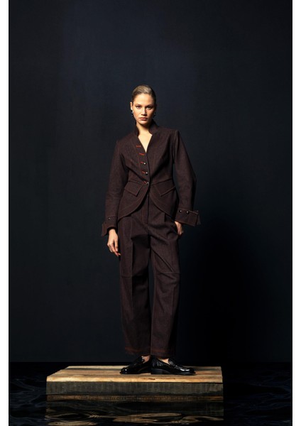 Dikiş Detaylı Kısa Paça Pantolon 26W20826 fırsatları