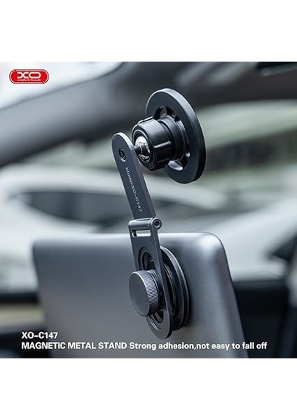 C147 Araç Içi Manyetik Telefon Tutucu, Laptop Telefon Tutucu, Metal Gövde, Çoklu Açı Ayarlı, Ön Panel Montajlı, 360 Dönebilen, Siyah modelleri