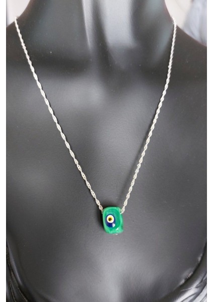 925 Ayar Gümüş Nazar Boncuklu Singapur Zincir