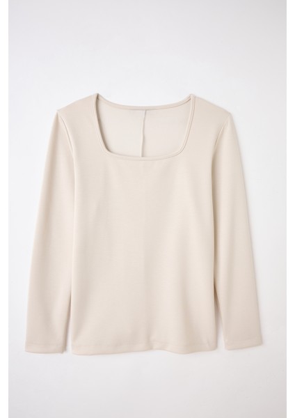 Kadın Büyük Beden Bej Kare Yaka Bluz fiyatları