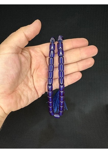 Ateş Kehribar Tesbih Lacivert Renk Kapsül Kesim 11MMX9MM T-599 fırsatları