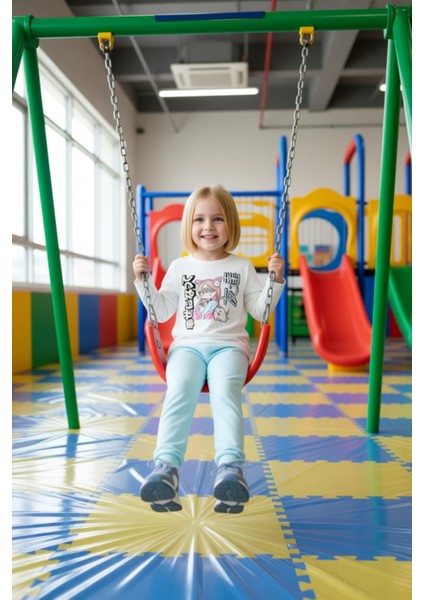 Kız Çocuk Grafik Baskılı Pijama Takımı Uzun Kollu Kaliteli Şık Rahat Günlük