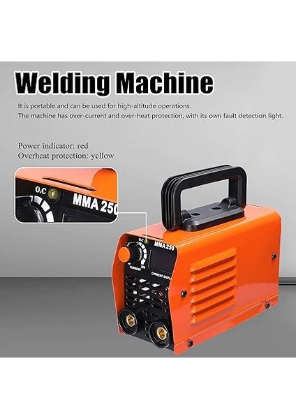Inverter Kaynakçı 20-250A Mma Mini Ark Kaynak Makinesi Profesyonel Teknoloji Igbt | 1,90 Kg, 200 x 86 x 123 mm | Su Geçirmez | Elektrot Kaynak Makinesi 220 V, Turuncu fiyatları