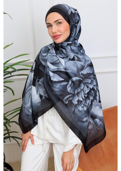 Floral Suluboya Desenli Dijital Soft Şal