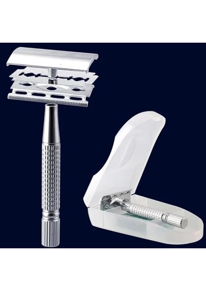 Paslanmaz Çelik Kutulu Manuel Geleneksel Traş Aleti Makinesi 5 Jilet indirimleri
