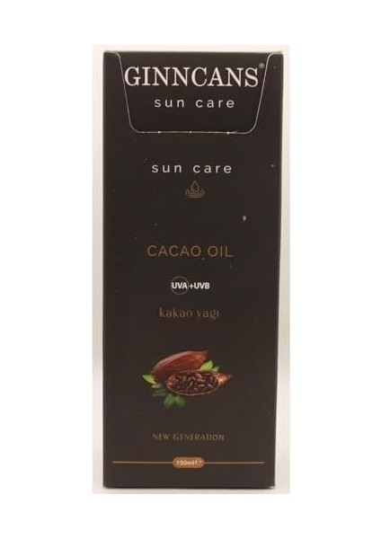 Cosmetıc & Cosmetıcs By Gınncans Sun Güneş Koruyucu Krem Spf+15 Uva+Uvb Bronzlaştırıcı ve Koruyucu Kakao Yağı 150ML