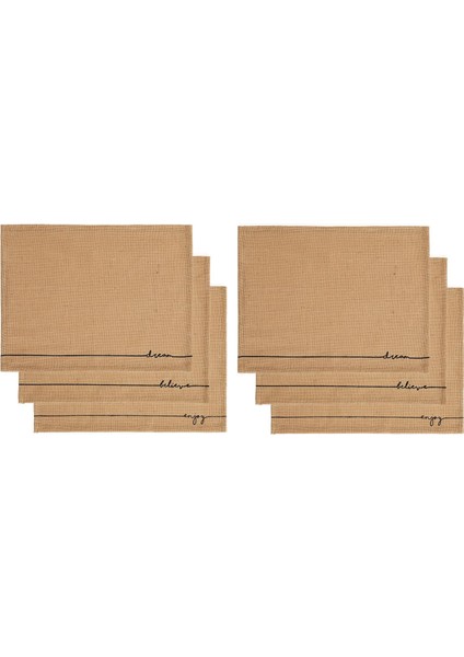 Textile 6&apos;lı Jüt Servis Seti 45 x 35 cm