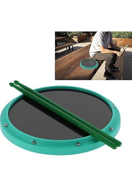 Inç Davul Ped Perküsyon Eğitimi Karbon Fiber, Yeni Başlayanlar Için Baget ile Shockabsorbent Paspas (Deniz Yeşili) modelleri