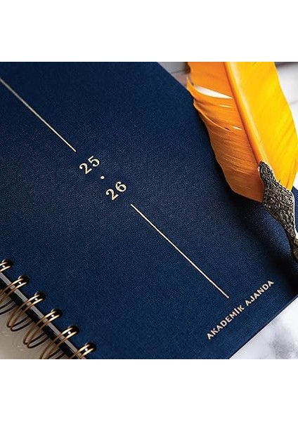 A5 Spiralli Keten 16 Aylık Akademik Ajanda - Lacivert fiyatları