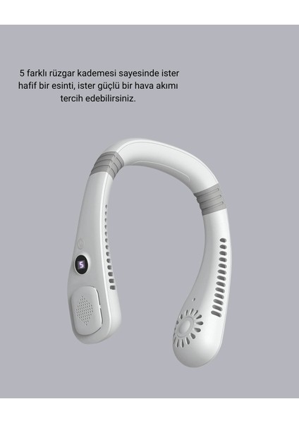 Buğz Taşınabilir Boyun Fanı Sessiz Çalışma ve USB Şarj Özellikli fiyatları