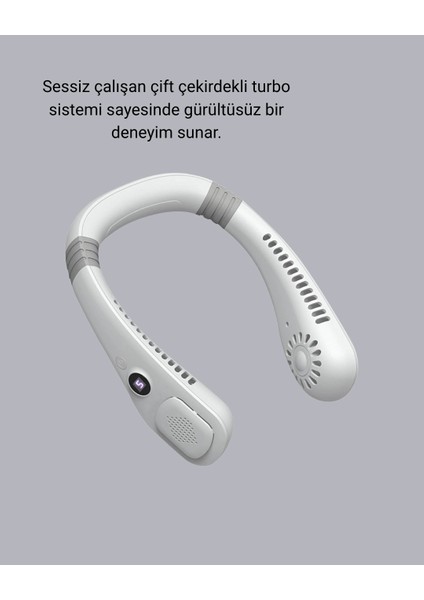 Buğz Taşınabilir Boyun Fanı Sessiz Çalışma ve USB Şarj Özellikli modelleri
