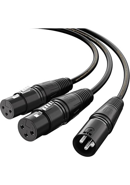 Xlr Kablo Divisor En Y, Doble Hembra Xlr A Macho Xlr Mikrofon Combiner Y Cord Balanced Mikrofon Adaptör Patch Cable (2 Hembra A 1 Macho) - 2 M