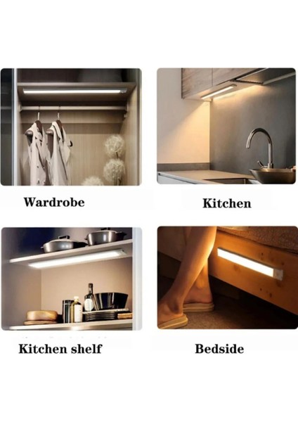 Hareket Sensörlü Kablosuz LED Gece Lambası USB Şarj Edilebilir Lamba Dolap Altı Mutfak Yatak Odası fiyatları