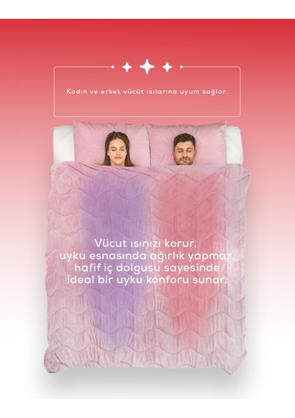 Welsoft Pembe Yorgan Seti Çift Kişilik (2ADET Silikon Yastık ve Kılıfları Hediye) fırsatları