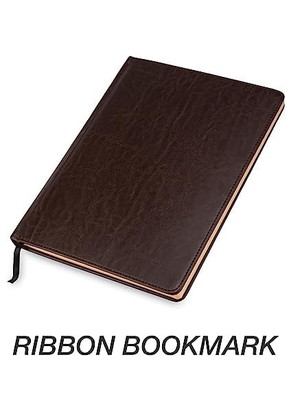 Sert Kapaklı Defter, Büyük Pu Deri Yazı Defteri, 18,5 x 25,5 Cm, 100 Parşömen Tarzı Çizgili Çarşaf (200 Sayfa), Koyu fiyatları