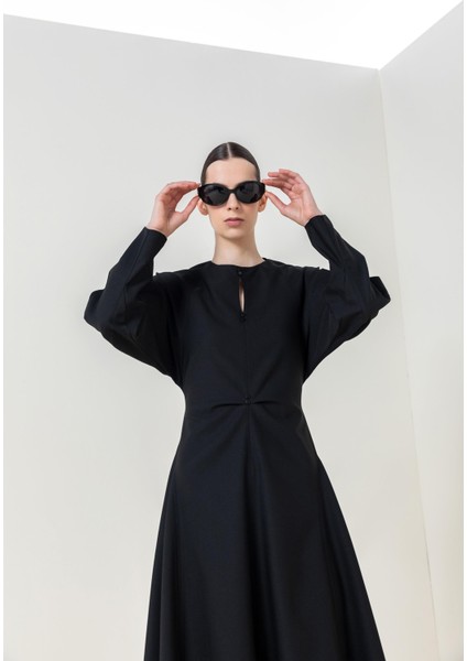 Balon Kol Minimal Elbise 26W40872 indirimleri