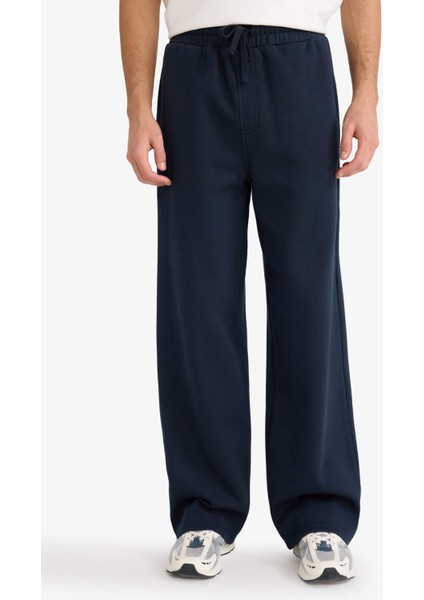 Wide Leg Geniş Bol Paça Beli Bağcıklı Pike Eşofman Altı F8524AX25AU modelleri