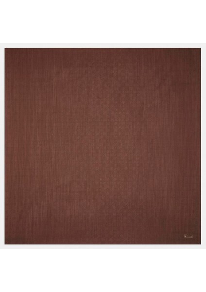 Monogram Pamuk Ipek Eşarp 3000655-KIZIL Kahve