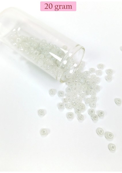 Litaetrend Dökme Cam Kum Boncuk Büyük Boy (6/0) 4 mm - 20 Gram - Inci Beyaz - BNC081