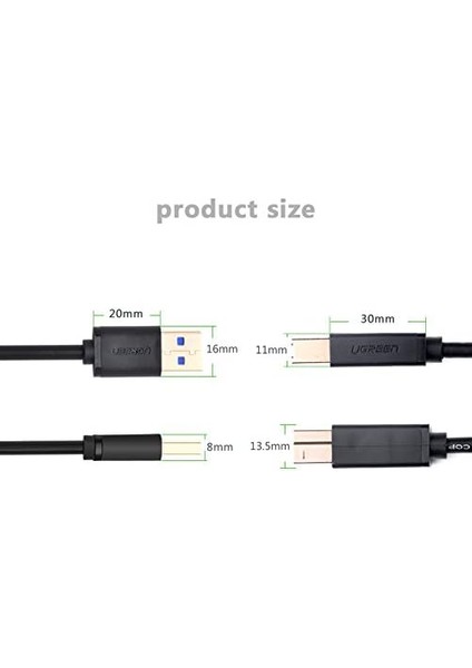 10372 2m USB A USB B Fişi Siyah - USB A USB B 3.0 (3.1 Gen 1), Siyah modelleri