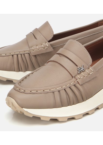 01AYH312850A450 KADIN Deri Vizon Yumuşak Dokulu Günlük Loafer modelleri