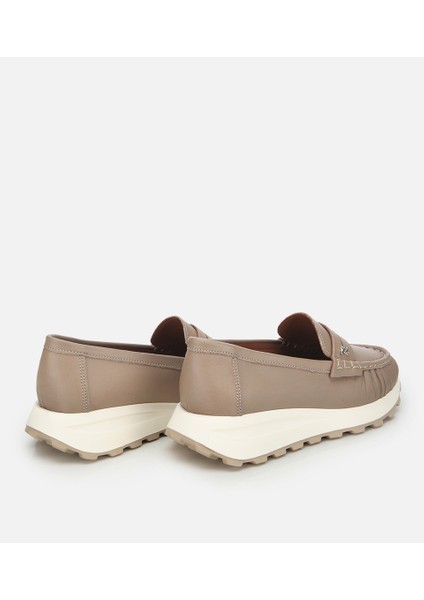 01AYH312850A450 KADIN Deri Vizon Yumuşak Dokulu Günlük Loafer fırsatları