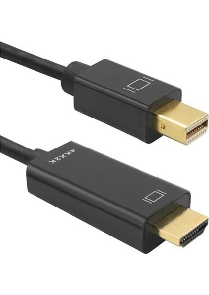 Mini Displayport To HDMI Kablo – 4K UHD 1080P Destekli, Tak Çalıştır, Ses ve Görüntü Aktarım Adaptörü, Laptop – Monitör – Tv Bağlantısı Için Dönüştürücü Kablo | 1.8 Metre | ZR167