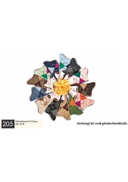 Mdb Gama 205 Kadın Desenli Yün Soket Çorap