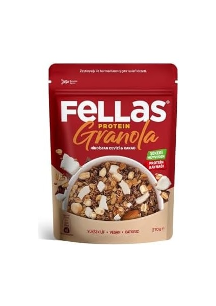 Fellas Protein Granola Hindistan Cevizi ve Kakao 270 gr modelleri