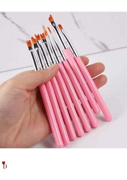 8 Adet Tırnak Süsleme ve Çizim Fırçası Seti | Jel ve Oje Uygulaması Için Farklı Şekiller