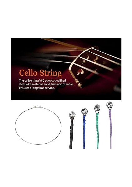 Profesyonel Çello Dizeleri Değiştirme, Müzik Aleti Aksesuarları Için Irın V80 Yüksek Mukavemetli Çelik Tel Çello Dizeleri indirimleri