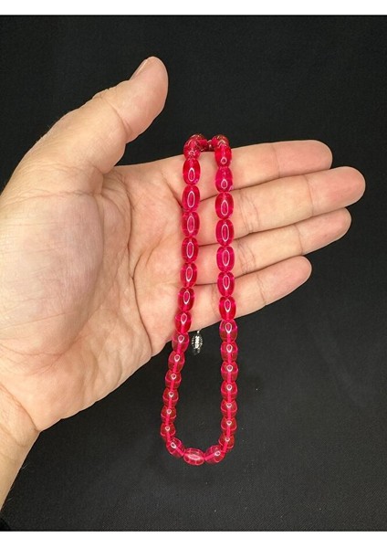 Toz Kehribar Tesbih Pembe Renkli Kapsül Kesim 11MMX8MM T-572 indirimleri