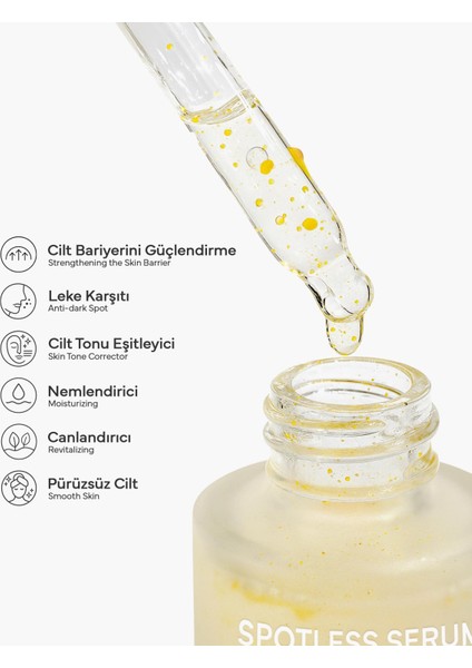 Leke Karşıtı, Cilt Tonu Eşitleyici ve Aydınlatıcı Spotless Serum 30ml fiyatları