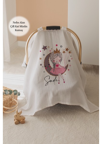 %100 Pamuk Isme Özel Çift Katlı Müslin Puset Örtüsü - Ayda Ki Kız