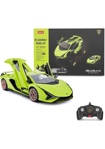 Rc Araba Kitleri Inşa Etmek Için, 1/18 Lamborghini Sian Supercar Montaj Bina Kiti Uzaktan Kumanda Ile, 72 Adet, Çocuklar ve Yetişkinler Için Kök Kitleri, Yaş 8 +, Yeşil