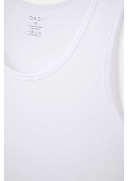 Beyaz Micro Modal Erkek Atlet D4000