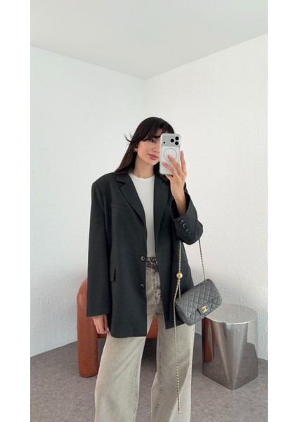 Oversize Antrasit Blazer