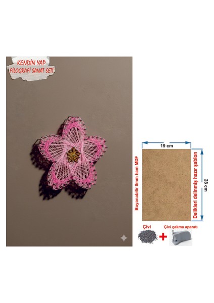 Ip Sanatı Dikkat Geliştirici El Becerisi Çocuk Montessori Eğitimi Filografi Hazır Set Çiçek