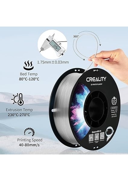 Cr-Petg 1.75 mm 1 kg Şeffaf Filament modelleri