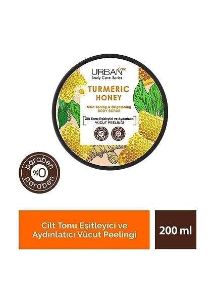 Urban Care Turmeric Honey Cilt Tonu Eşitleyici ve Aydınlatıcı Vücut Peelingi 200 Ml- Vegan fiyatları