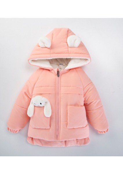 Su ve Rüzgar Geçiemez Kapüşonlu Şişme Peluş Kışlık Kız Çocuk Mont 2-6 Yaş 50327