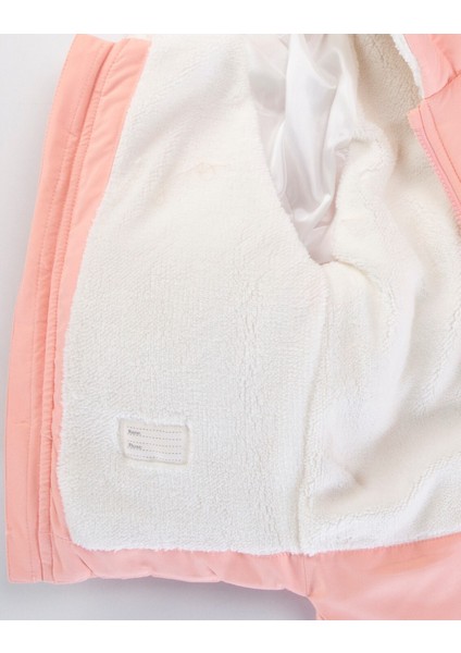 Su ve Rüzgar Geçiemez Kapüşonlu Şişme Peluş Kışlık Kız Çocuk Mont 2-6 Yaş 50327 fırsatları