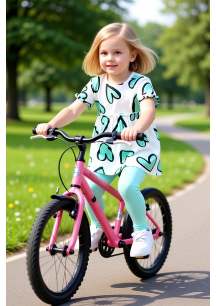 Kız Çocuk Kalp Detaylı Pamuklu Kısa Kollu Üst ve Tayt Seti Kaliteli Şık Rahat fırsatları